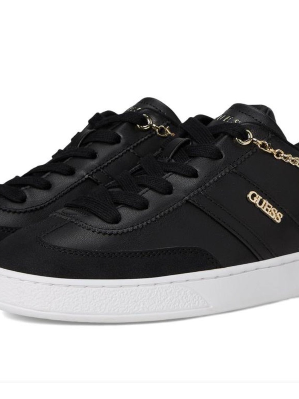 GUESS Black Sneakers with Gold Charm Chain - Picture 8 of 16